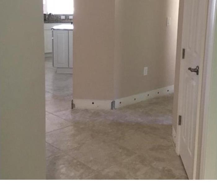 tile floor and drywall