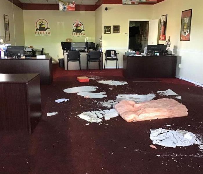 Ceiling collapsed in small business